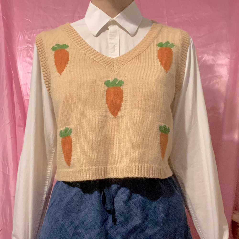 Y2K Orange Carrot Knotted Vest